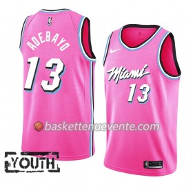 Maillot Basket Miami Heat Bam Adebayo 13 2018-19 Nike Rose Swingman - Enfant